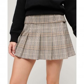 пола,дамски,поли,и,рокли,superdry,low,rise,pleated,short,skirt,beige,(neutral,tweed)