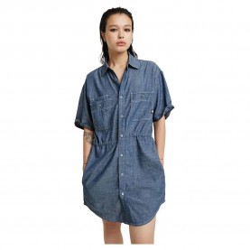 рокля,дамски,поли,и,рокли,g,star,drawcord,short,sleeve,dress,blue