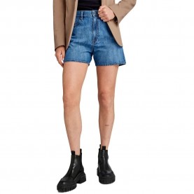 Къси панталони G-Star High Clean Edge denim shorts - Blue (Faded Cliffside Blue) къси,панталони,дамски,панталони,g,star,high,clean,edge,denim,shorts,blue,(faded,cliffside,blue)