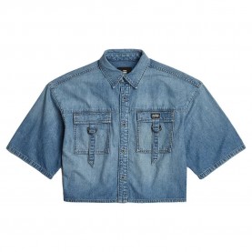 Риза с къс ръкав G-Star Utility short sleeve shirt - Blue (Sun Faded Thames) риза,с,къс,ръкав,дамски,ризи,g,star,utility,short,sleeve,shirt,blue,(sun,faded,thames)