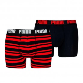 боксерки,мъжко,бельо,puma,everyday,heritage,stripe,boxers,2,units,red,black,(multicolor)