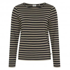 тениска,дамски,тениски,redgreen,fie,long,sleeve,t,shirt,brown,(dark,sand,stripe)