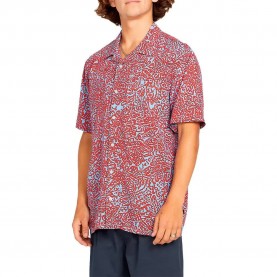 Риза с къс ръкав Volcom Purestone short sleeve shirt - Orange (Blue Bird) риза,с,къс,ръкав,дамски,ризи,мъжки,ризи,volcom,purestone,short,sleeve,shirt,orange,(blue,bird)
