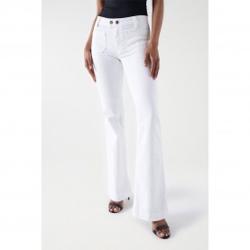 дънки,дамски,панталони,salsa,jeans,destiny,flare,fit,jeans,white