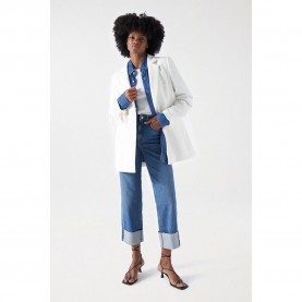дънки,дамски,панталони,salsa,jeans,faith,with,cuff,jeans,beige