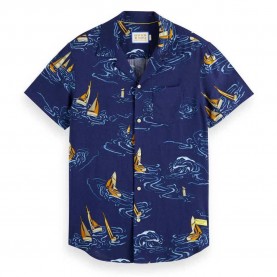 риза,с,къс,ръкав,мъжки,ризи,scotch,&,soda,175502,short,sleeve,shirt,blue