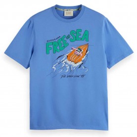 тениска,мъжки,тениски,scotch,&,soda,175565,short,sleeve,t,shirt,blue