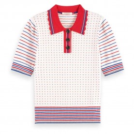 дамски,блузи,с,яка,scotch,&,soda,jacquard,short,sleeve,polo,white