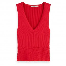 тениска,дамски,тениски,scotch,&,soda,pointelle,sleeveless,t,shirt,red,(lipstick,red)