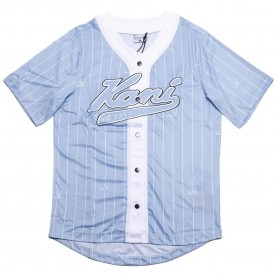 риза,с,къс,ръкав,мъжки,ризи,karl,kani,varsity,logo,pinstripe,baseball,short,sleeve,shirt,blue