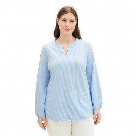 Tom tailor Vertical Stripe Plus long sleeve blouse - Blue (Blue White Thin Stripe) дамски,блузи,tom,tailor,vertical,stripe,plus,long,sleeve,blouse,blue,(blue,white,thin,stripe)