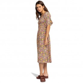 рокля,дамски,поли,и,рокли,roxy,tropical,sunshine,short,sleeve,long,dress,brown