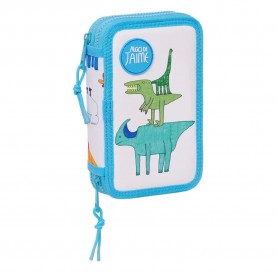 канцеларски,принадлежности,safta,double,filling,algo,de,jaime,pencil,case,28,units,blue,(multicolor)