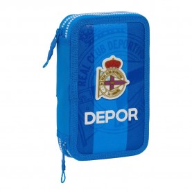 канцеларски,принадлежности,safta,double,filling,real,deportivo,de,la,coruña,pencil,case,28,units,blue,(multicolor)