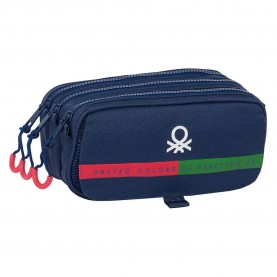 канцеларски,принадлежности,safta,large,triple,benetton,pencil,case,blue,(italy)