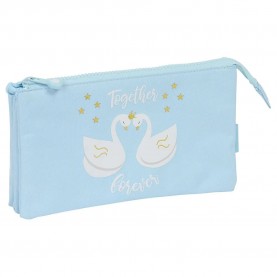 канцеларски,принадлежности,safta,triple,glowlab,swans,pencil,case,blue,(multicolor)