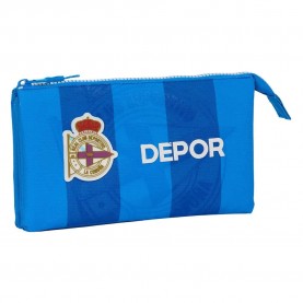 канцеларски,принадлежности,safta,triple,real,deportivo,de,la,coruña,pencil,case,blue,(multicolor)