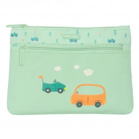 канцеларски,принадлежности,safta,with,two,big,cremalleras,easy,to,clean,preschool,car,pencil,case,green,(multicolor)