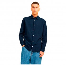 риза,с,дълъг,ръкав,мъжки,ризи,jack,&,jones,linen,long,sleeve,shirt,blue,(navy,blazer)
