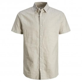 риза,с,къс,ръкав,мъжки,ризи,jack,&,jones,linen,short,sleeve,shirt,beige,(crockery)