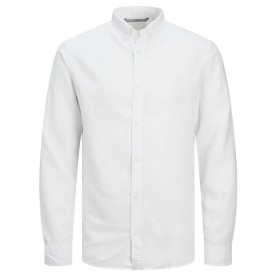 риза,с,дълъг,ръкав,мъжки,ризи,jack,&,jones,maze,linen,long,sleeve,shirt,white