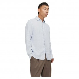 Риза с дълъг ръкав Jack & jones Parker Linen Stripe long sleeve shirt - White (Skyway / Fit Comfort Fit) риза,с,дълъг,ръкав,мъжки,ризи,jack,&,jones,parker,linen,stripe,long,sleeve,shirt,white,(skyway,fit,comfort,fit)