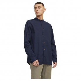 риза,с,дълъг,ръкав,мъжки,ризи,jack,&,jones,summer,band,linen,long,sleeve,shirt,navy,blazer,(blue)