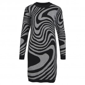 рокля,дамски,поли,и,рокли,object,ray,long,sleeve,dress,black,pattern,medium,grey,melange,zebra,(grey)