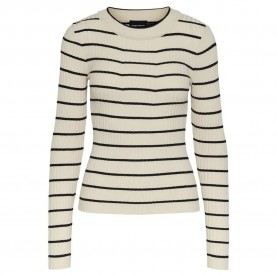блуза,дамски,пуловери,дамски,плетени,дрехи,pieces,crista,17115047,sweater,birch,stripes,black,narrow,(white)