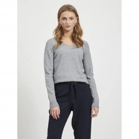 блуза,дамски,пуловери,дамски,плетени,дрехи,vila,ril,v,neck,sweater,grey,(medium,grey,melange)