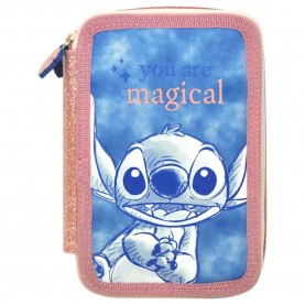 канцеларски,принадлежности,stitch,2,zippers,pencil,case,blue,(multicolor)