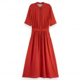 рокля,дамски,поли,и,рокли,scotch,&,soda,177252,long,sleeve,long,dress,red
