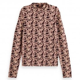 тениска,дамски,тениски,scotch,&,soda,177408,long,sleeve,t,shirt,brown,(block,floral)