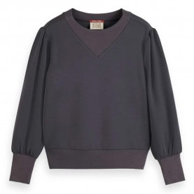 блуза,дамски,блузи,scotch,&,soda,ruched,yoke,seam,modal,sweatshirt,grey,(antra)