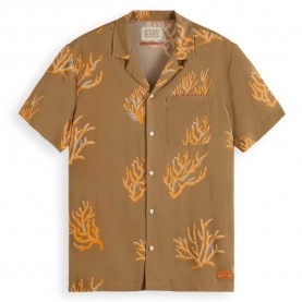 риза,с,къс,ръкав,мъжки,ризи,scotch,&,soda,177054,short,sleeve,shirt,brown,(taupe,coral,aop)