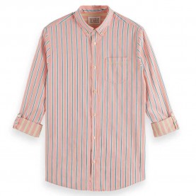 риза,с,дълъг,ръкав,мъжки,ризи,scotch,&,soda,dobby,long,sleeve,shirt,coral,stripe,(orange)