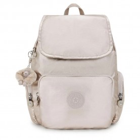 раница,раници,kipling,city,zip,s,13l,backpack,metallic,glow,(beige)