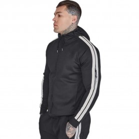 блуза,мъжки,пуловери,siksilk,full,zip,sweatshirt,black