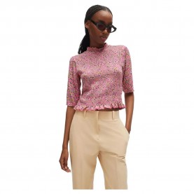 Тениска HUGO Dandelia 10257652 short sleeve T-shirt - Pink (Open Miscellaneous) тениска,дамски,тениски,hugo,dandelia,10257652,short,sleeve,t,shirt,pink,(open,miscellaneous)