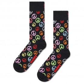 чорапи,мъжки,чорапи,happy,socks,peace,crew,socks,multicolor,(black)