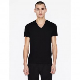 тениска,мъжки,тениски,armani,exchange,8nzt75,zja5z,short,sleeve,v,neck,t,shirt,black,(black)