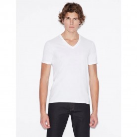 тениска,мъжки,тениски,armani,exchange,8nzt75,zja5z,short,sleeve,v,neck,t,shirt,white,(white)