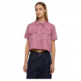 риза,с,къс,ръкав,дамски,блузи,дамски,ризи,dickies,cropped,work,short,sleeve,shirt,pink