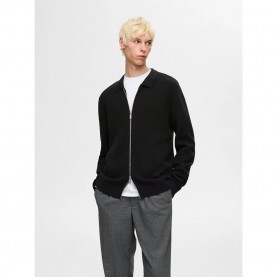 блуза,мъжки,пуловери,selected,dane,full,zip,sweater,black