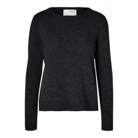 блуза,дамски,пуловери,дамски,плетени,дрехи,selected,manila,cashmere,sweater,black,(black)