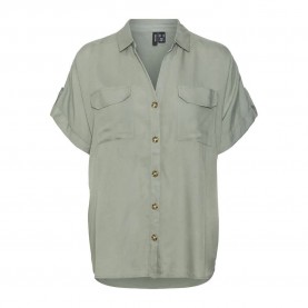 риза,с,къс,ръкав,дамски,блузи,дамски,ризи,vero,moda,bumpy,short,sleeve,shirt,laurel,wreath,(green)