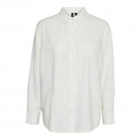 риза,с,дълъг,ръкав,дамски,блузи,дамски,ризи,vero,moda,linn,long,sleeve,shirt,snow,white,(white)