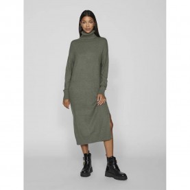 рокля,дамски,поли,и,рокли,vila,ril,long,sleeve,dress,grey,(laurel,wreath,detail,dark,melange)