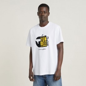 тениска,мъжки,тениски,g,star,boombox,cartoon,loose,short,sleeve,t,shirt,white
