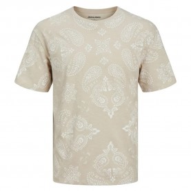 тениска,мъжки,тениски,jack,&,jones,paisley,short,sleeve,t,shirt,beige,(moonbeam)